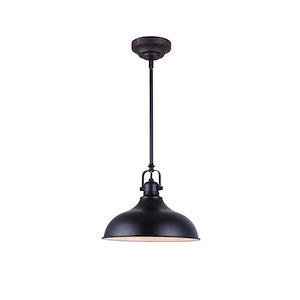 12W 1 LED Pendant-12.75 Inches Tall and 12 Inches Wide