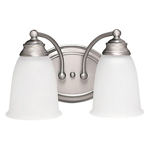 2 Light Transitional Bath Vanity Approved for Damp Locations - in Transitional style - 12.5 high by 7.5 wide