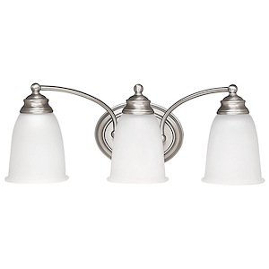 3 Light Transitional Bath Vanity Approved for Damp Locations - in Transitional style - 19.5 high by 7.5 wide