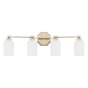 Olivia - 4 Light Transitional Bath Vanity Approved for Damp Locations - in Transitional style - 32.5 high by 10.5 wide