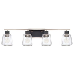 Tux - 4 Light Transitional Bath Vanity Approved for Damp Locations - in Transitional style - 32 high by 8.75 wide