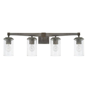 Zac - 4 Light Industrial Bath Vanity Approved for Damp Locations - in Industrial style - 32.5 high by 10.25 wide - 724414