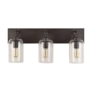 3 Light Urban/Industrial Bath Vanity Approved for Damp Locations - in Urban/Industrial style - 25.5 high by 11 wide - 1221599