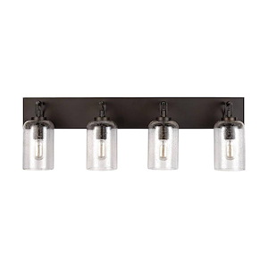 4 Light Urban/Industrial Bath Vanity Approved for Damp Locations - in Urban/Industrial style - 35.25 high by 11 wide