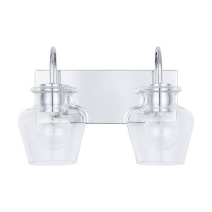 Danes - 2 Light Transitional Bath Vanity Approved for Damp Locations - in Transitional style - 15 high by 10 wide - 1001298