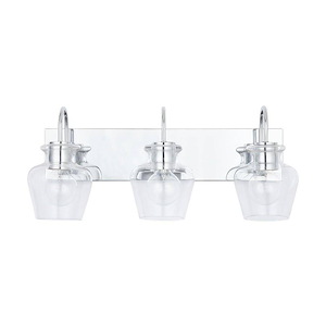 Danes - 3 Light Transitional Bath Vanity Approved for Damp Locations - in Transitional style - 24.5 high by 10 wide