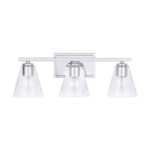 3 Light Transitional Bath Vanity Approved for Damp Locations - in Transitional style - 24 high by 8 wide - 1221923