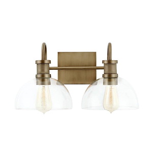 2 Light Transitional Bath Vanity Approved for Damp Locations - in Transitional style - 17.5 high by 9 wide