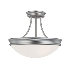 14 Inch 3 Light Semi-Flush Mount - in Traditional style - 14 high by 11.75 wide
