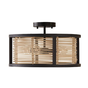 Rico - 4 Light Semi-Flush Mount In Transitional Style-10.5 Inches Tall and 16 Inches Wide