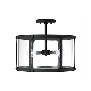 Brennen - 3 Light Semi-Flush Mount In Urban/Industrial Style-14 Inches Tall and 15 Inches Wide