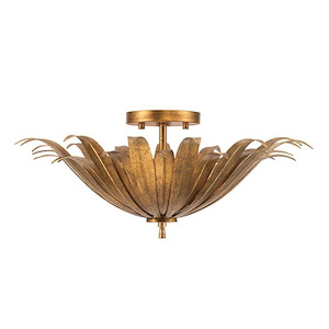 Eden - 3 Light Semi-Flush Mount In Bohemian Style-8.5 Inches Tall and 18 Inches Wide