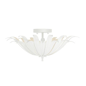 Eden - 3 Light Semi-Flush Mount In Bohemian Style-8.5 Inches Tall and 18 Inches Wide
