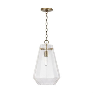 11 Inch 1 Light Pendant - in Transitional style - 11 high by 18.5 wide