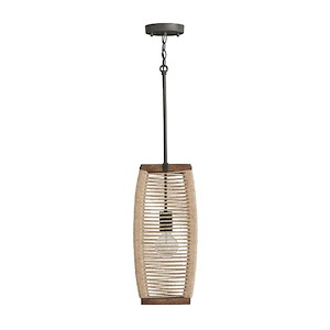 Jacob - Pendant 1 Light - in Urban/Industrial style - 8.5 high by 19 wide