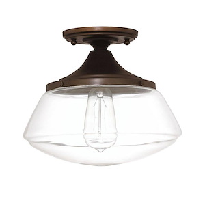 Schoolhouse - 1 Light Flush Mount - in Transitional style - 10.5 high by 9.25 wide