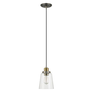 1 Light Mini Pendant - in Industrial style - 6 high by 9.25 wide - 472539