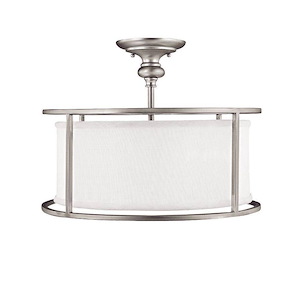 Midtown - 3 Light Semi-Flush Mount - in Transitional style - 17 high by 13 wide