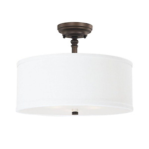 Loft - 3 Light Semi-Flush Mount - in Transitional style - 15 high by 11.25 wide