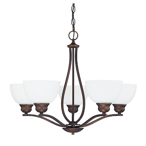 Stanton - Chandelier 5 Light Brushed Nickel Steel - in Transitional style - 27 wide by 20.5 high