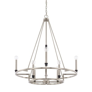 Tux - 2-Tier Chandelier 8 Light Black Tie - in Transitional style - 29 high by 34.5 wide - 724620