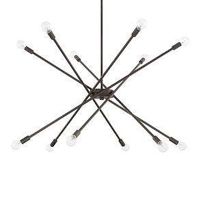 Chandelier 12 Light Nordic Grey - in Transitional style - 33 high by 62.5 wide