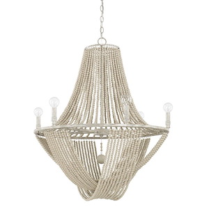 Kayla - Chandelier 6 Light Mystic Sand - in Transitional style - 28.5 high by 34 wide