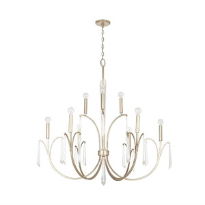 Gwyneth - Chandelier 10 Light Winter Gold Metal - in Traditional style - 43 high by 41.25 wide - 1221731