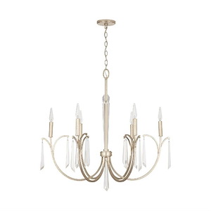Gwyneth - Chandelier 6 Light Winter Gold Metal - in Traditional style - 33.5 high by 32.5 wide