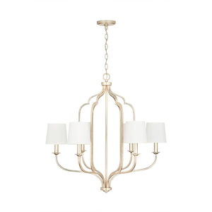 Ophelia - Chandelier 6 Light Winter Gold Metal/Cloth - in Traditional style - 31 high by 30.75 wide - 1222020