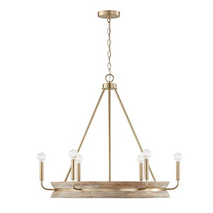 Finn - 6 Light Chandelier In Industrial Style-27.25 Inches Tall and 31 Inches Wide