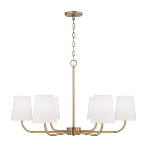 Brody - 6 Light Chandelier In Contemporary Style-21 Inches Tall and 34.5 Inches Wide - 1326803