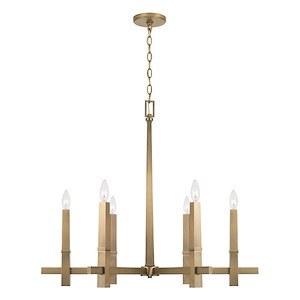 Blake - 6 Light Chandelier In Minimalist Style-28 Inches Tall and 32 Inches Wide