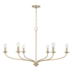 Dolan - 6 Light Chandelier In Minimalist Style-24 Inches Tall and 39.75 Inches Wide - 1287689