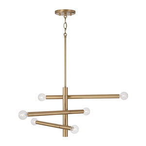 Zane - 6 Light Chandelier In Modern Style-12 Inches Tall and 26 Inches Wide - 1326832