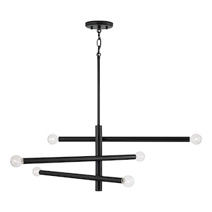Zane - 6 Light Chandelier In Modern Style-12 Inches Tall and 33 Inches Wide