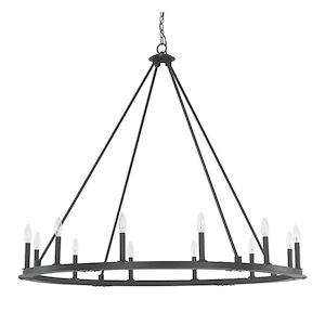 Pearson - Chandelier 12 Light Black Iron - in Urban/Industrial style - 41.5 high by 48 wide - 1221740