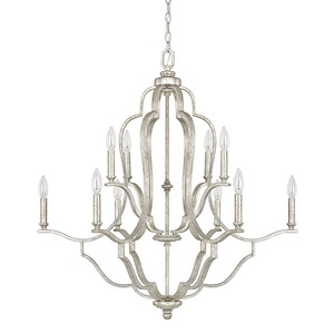Blair - Chandelier 10 Light Antique Silver - in Transitional style - 33 high by 34.5 wide