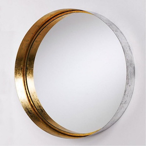 35.75 Inch Round Decorative Metal Frame Mirror - in Transitional style - 35.75 high by 35.75 wide