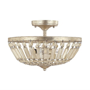 Fifth Avenue - 14 Inch 3 Light Semi-Flush Mount - in Transitional style - 14 high by 9.5 wide