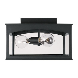 Burton - 3 Light Outdoor Flush Mount In Transitional Style-9 Inches Tall and 14 Inches Wide