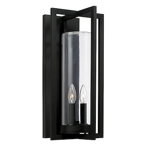 Kent - 2 Light Outdoor Wall Lantern In Minimalist Style-20 Inches Tall and 9.5 Inches Wide