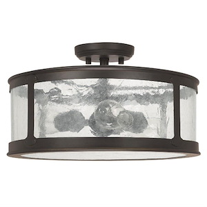 Dylan - 3 Light Outdoor Semi-Flush Mount - in Urban/Industrial style - 16 high by 9.5 wide