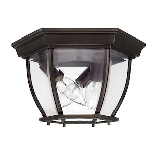 11 Inch 3 Light Outdoor Flush Mount - in Urban/Industrial style - 11 high by 6.5 wide