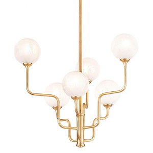 Onyx - 6 Light 2-Tier Chandelier in Luxury Style-26 Inches Tall and 5.5 Inches Wide - 1106976