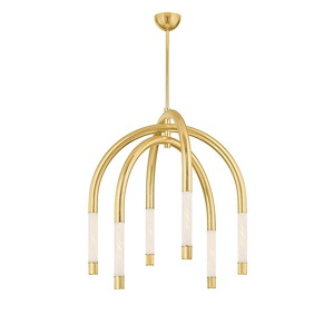 Zeme - 60W 6 LED Chandelier-39 Inches Tall and 33.75 Inches Wide
