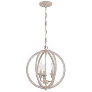 Three Light Mini Chandelier - 15 inches wide by 17.13 inches high