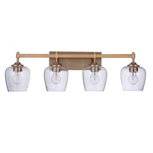 Stellen 4 Light Transitional Bath Vanity Approved for Damp Locations - 30.25 inches wide by 9.25 inches high