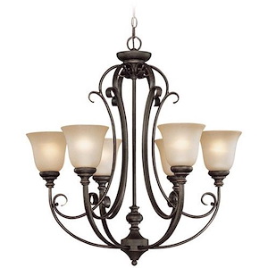 Barret Place - Six Light Chandelier - 27 inches wide by 29.5 inches high