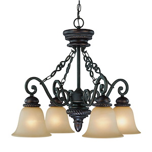 Highland Place - Four Light Down Chandelier - 25.5 inches wide by 23 inches high - 603265